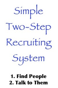 Simple, two-step recruiting system